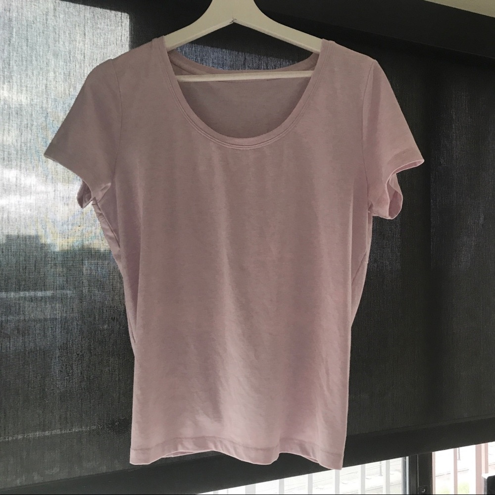 Outdoor Voices tee, pink, small, tie back